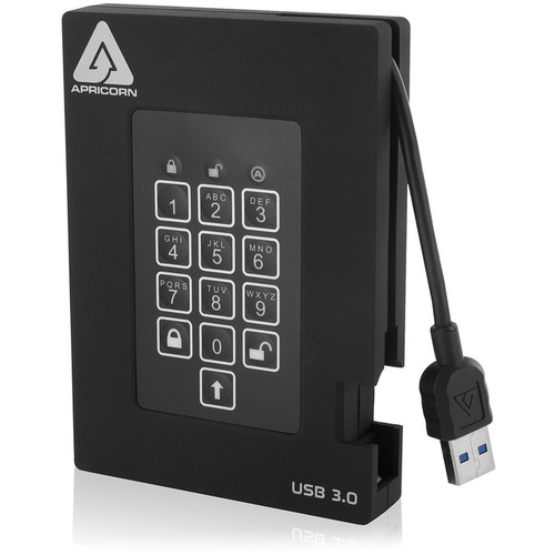 Apricorn Aegis Padlock A25-3PL256-500F 500 GB Portable Rugged Hard Drive - 2.5"