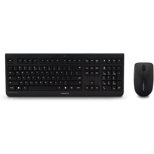 CHERRY DW 3000 Wireless Keyboard and Mouse - Full Size,Black,Wireless 2.4 GHz Ke