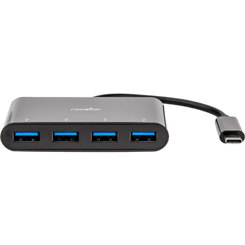 Rocstor Premium Portable 4 Port Hub - USB-C to 4x USB-A Slim Hub - USB 3.0 Hub -