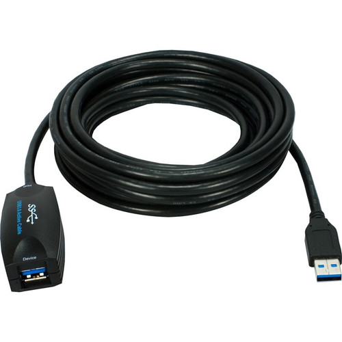 QVS USB 3.0 5Gbps Active Extension Cable - 16 ft USB Data Transfer Cable for Web