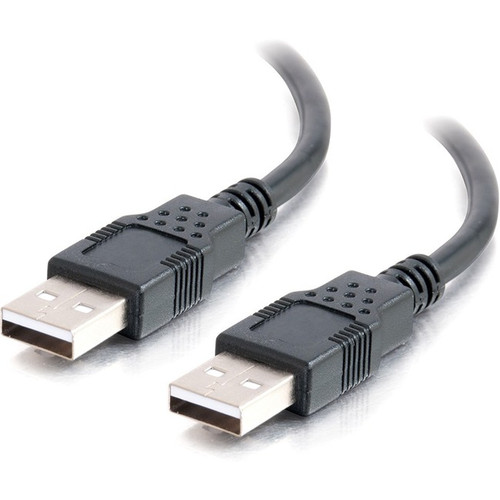 C2G 6.6ft USB Cable - USB A to USB A Cable - USB 2.0 - Black - M/M - Type A Male