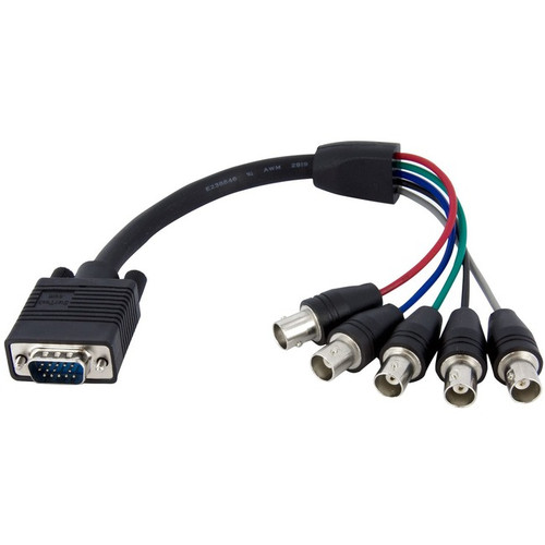 StarTech.com 1 ft Coax HD15 VGA to 5 BNC RGBHV Monitor Cable - Connect a BNC vid