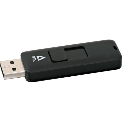 V7 2GB USB 2.0 Flash Drive - With Retractable USB connector - 2 GB - USB 2.0 - B