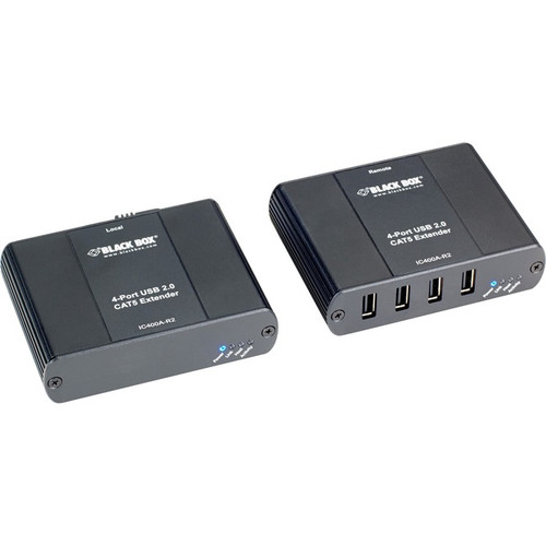 Black Box USB 2.0 Extender 4 Port CATx - 2 x Network (RJ-45) - 4 x USB - 328.08