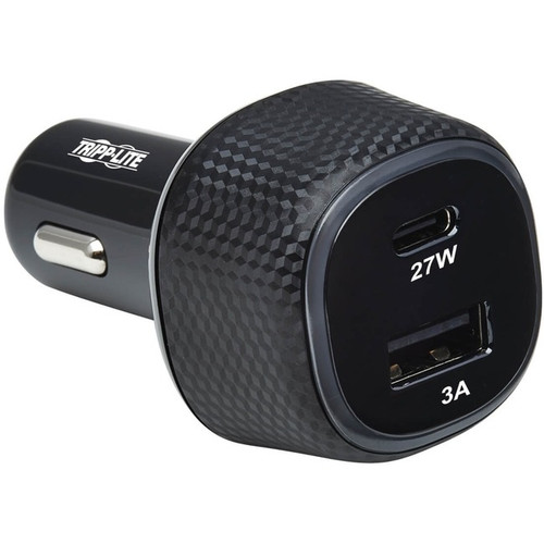 Tripp Lite by Eaton Dual-Port USB Car Charger with 45W Charging - USB-C (27W) QC