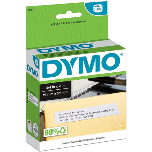 Dymo LW Return Address Labels 3/4" x 2" - 3/4" Width x 2" Length - Rectangle - D