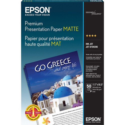 Epson Premium Matte Inkjet Presentation Paper - 97 Brightness - 94% Opacity - A3
