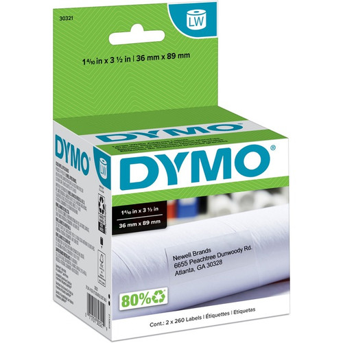 Dymo Large Address Labels - 1 2/5" Width x 3 1/2" Length - Rectangle - Inkjet -
