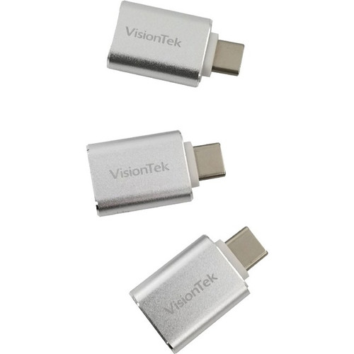 VisionTek USB-C to USB-A (M/F) 3 Pack Adapters - USB-C to USB adapter plug male