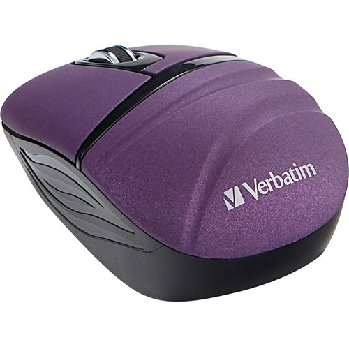 Verbatim Wireless Mini Travel Mouse, Commuter Series - Purple - Optical - Wirele