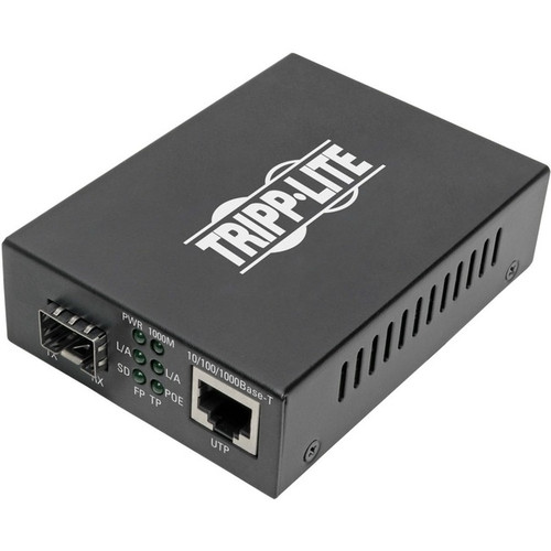 Tripp Lite by Eaton Gigabit SFP Fiber to Ethernet Media Converter, POE+ - 10/100