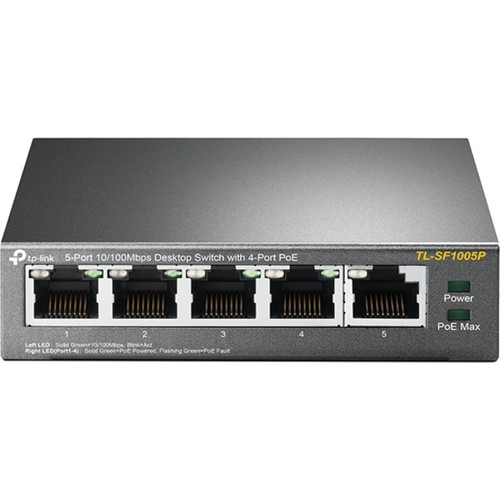 TP-Link TL-SF1005P - 5-Port Fast Ethernet PoE Switch - 4 PoE+ Ports @67W - Deskt