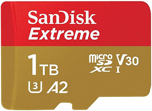 SanDisk Extreme 1 TB UHS-I microSD - 160 MB/s Read - 90 MB/s Write - Lifetime Wa