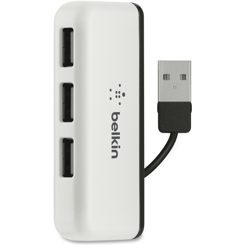 Belkin 4-Port Travel Hub - USB - External - 4 USB Port(s) - 4 USB 2.0 Port(s) -