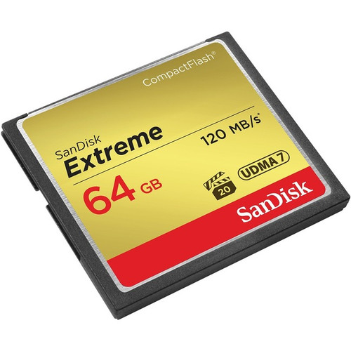 SanDisk Extreme 64 GB CompactFlash - 120 MB/s Read - 85 MB/s Write - Lifetime Wa