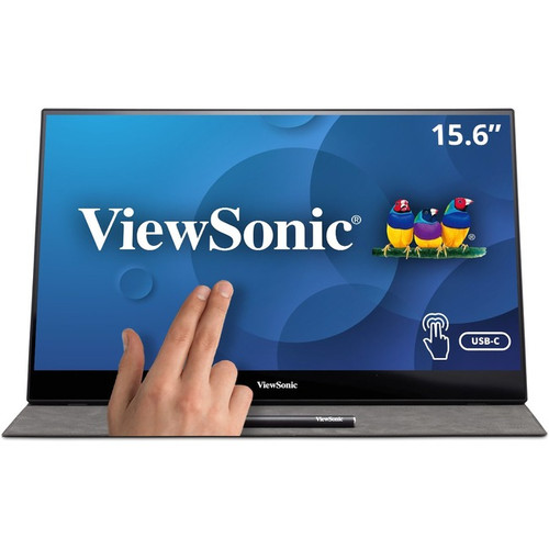 ViewSonic TD1655 15.6 Inch 1080p Portable Monitor with IPS Touchscreen, 2 Way Po