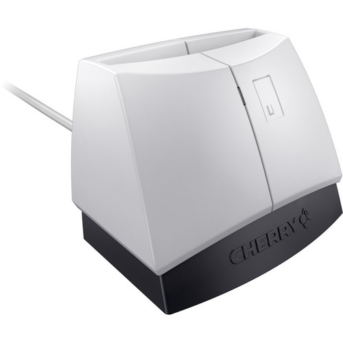 CHERRY ST-1144 Smart Card Reader - USB - White/Black - TAA Compliant - One Hande