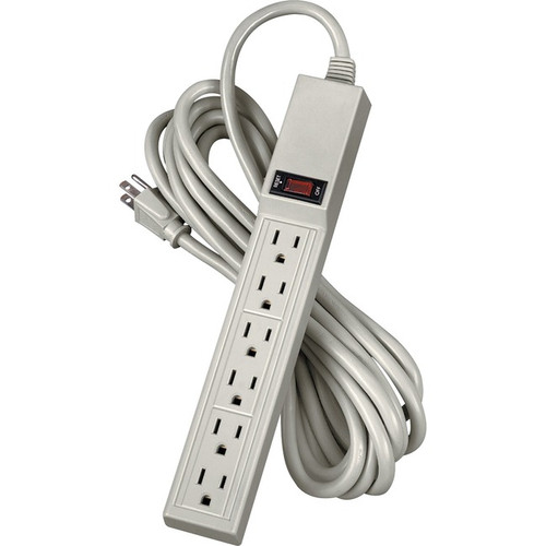 6 Outlet Power Strip with 15' Cord - 3-prong - 6 x AC Power - 15 ft Cord - 110 V