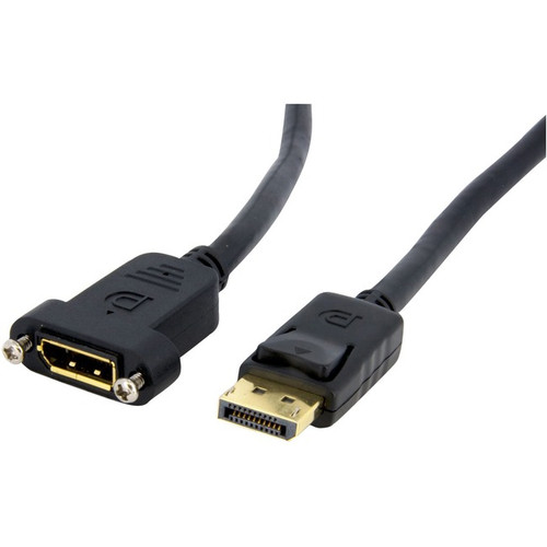 StarTech.com 3ft (1m) Panel Mount DisplayPort Cable, 4K x 2K Video, DisplayPort