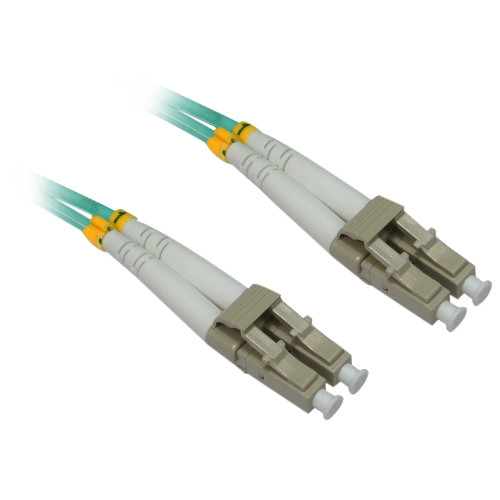 4XEM 8M AQUA Multimode LC To LC 50/125 Duplex Fiber Optic Patch Cable - Fiber Op