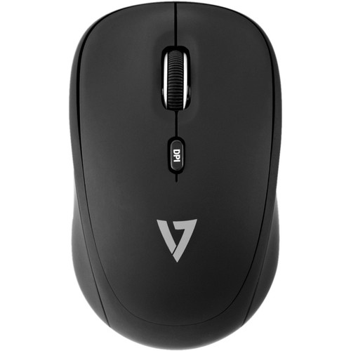 V7 4-Button Wireless Optical Mouse with Adjustable DPI - Black - Optical - Wirel