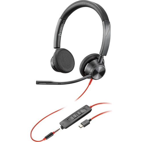 Poly Blackwire 3325-M Headset - Stereo - Mini-phone (3.5mm), USB Type C - Wired
