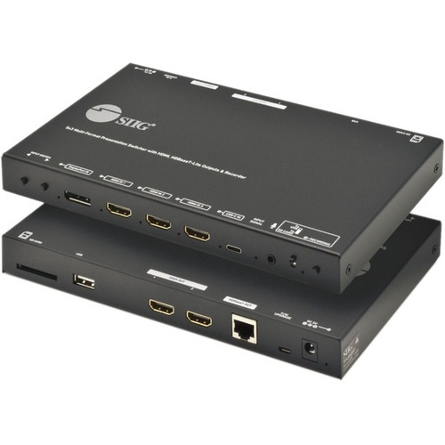 SIIG 5x3 Multi-Format 4K 60Hz Presentation Switcher & Recorder 230ft - TAA Compl