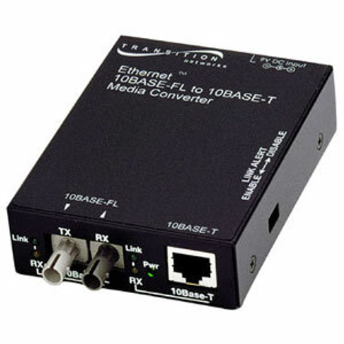 Transition Networks E-TBT-FRL-05 10BASE-T to 10BASE-FL Ethernet Media Converter