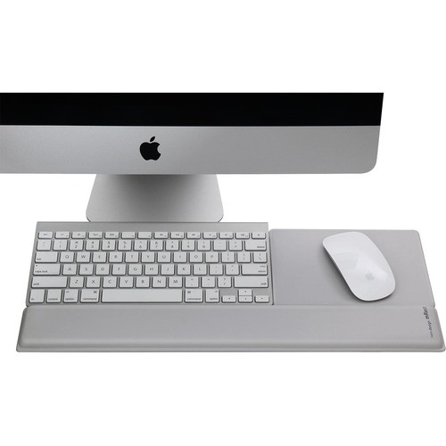 Rain Design mRest Wrist Rest & Mouse Pad - Silver - Gel-filled wrist rest with l