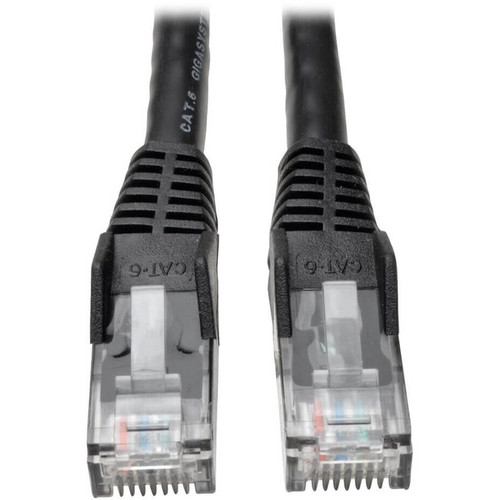 Tripp Lite 1ft Cat6 Gigabit Snagless Molded Patch Cable RJ45 M/M Black 1' - 1ft