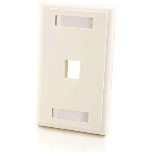 C2G 1-Port Single Gang Multimedia Keystone Wall Plate - White - 1 x Socket(s) -
