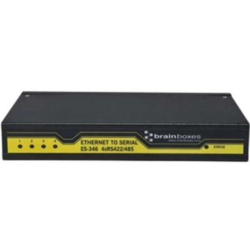 Brainboxes 4 Port RS422/485 Ethernet to Serial Adapter - DIN Rail Mountable, Wal