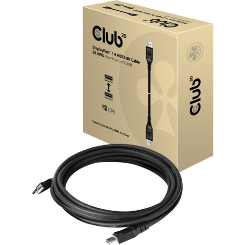 Club 3D DisplayPort 1.4 HBR3 8K Cable Male/Male 5M / 16.40ft. - 16.40 ft Display