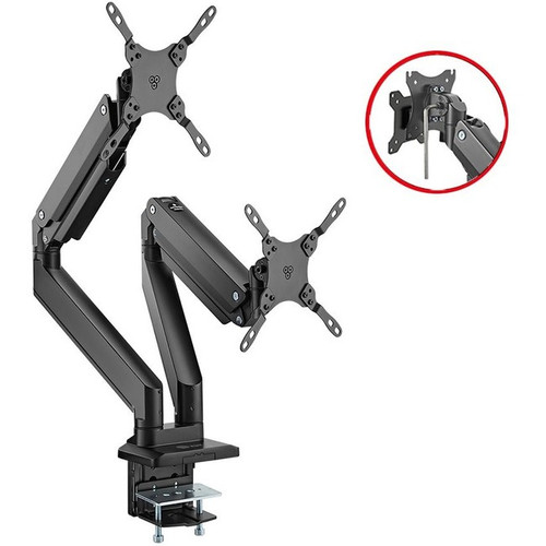 SIIG Dual Monitor Heavy-Duty Premium Aluminum Gas Spring Desk Mount - up to 43"