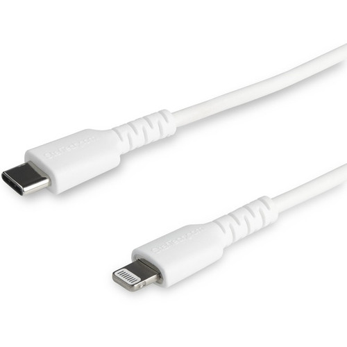 StarTech.com 6 foot/2m Durable White USB-C to Lightning Cable, Rugged Heavy Duty