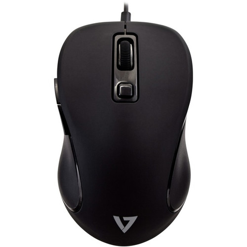 V7 MU300 PRO USB 6-Button Wired Mouse with Adjustable DPI - Black - Cable - Blac