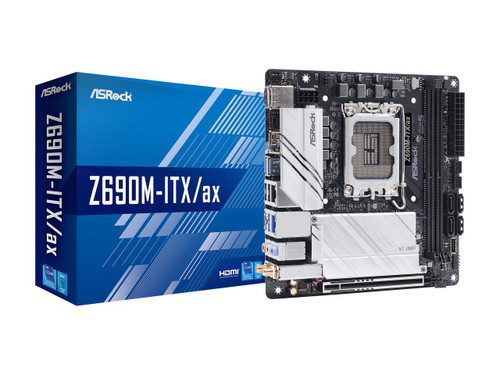 ASRock Z690M-ITX/ax LGA 1700 (14th,13th,12th Gen) Intel Z690 SATA 6Gb/s DDR4 Min