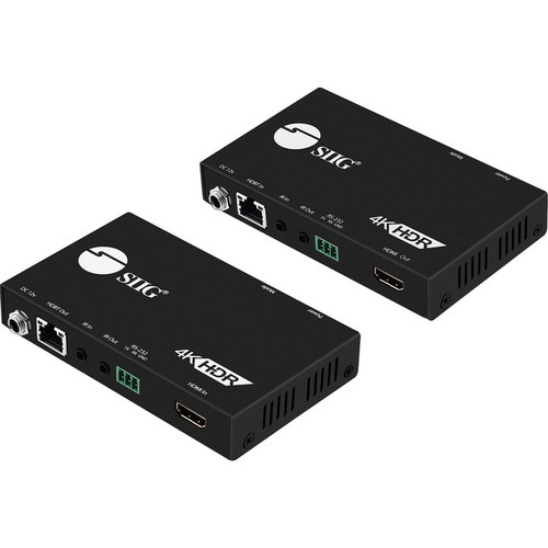 SIIG 4K HDR HDMI 2.0 HDBaseT Extender Over Single Cat5e/6 with RS-232 & IR - 100