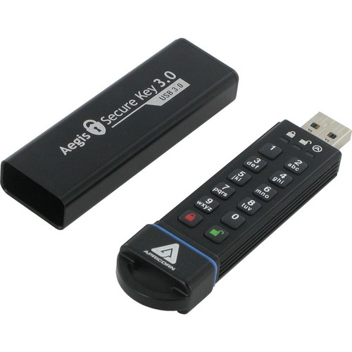 Apricorn Aegis Secure Key 3.0 - USB 3.0 Flash Drive - 120 GB - USB 3.0 - 195 MB/