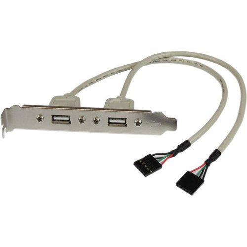 StarTech.com 2 Port USB A Female Slot Plate Adapter Cable - Provides two USB por