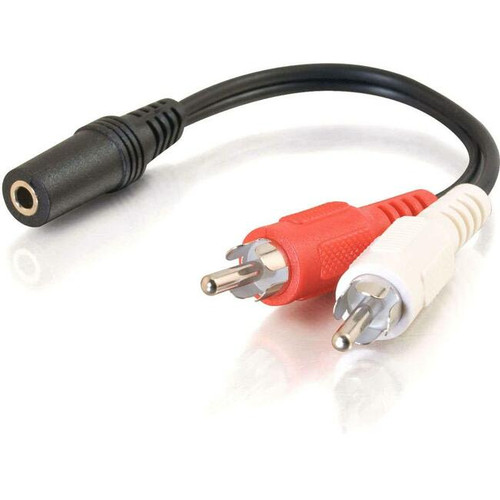C2G 6in Value Series One 3.5mm Stereo Female To Two RCA Stereo Male Y-Cable - Mi