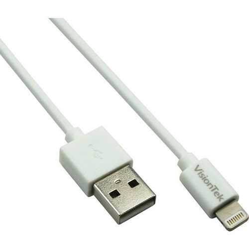 VisionTek Lightning to USB 2 Meter MFI Cable White (M/M) - 6.6 Ft USB lightning