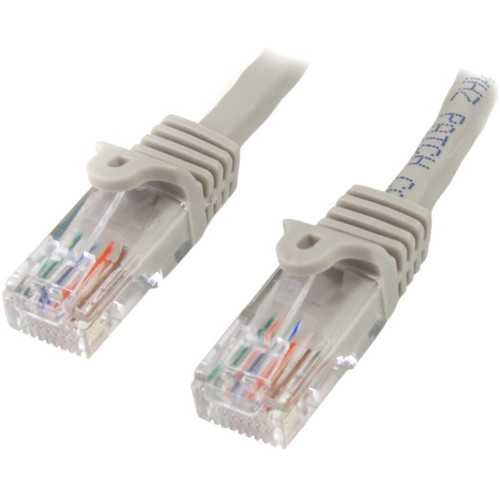 StarTech.com 50 ft Gray Snagless Cat5e UTP Patch Cable - Make Fast Ethernet netw