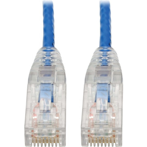 Tripp Lite Cat6 Gigabit Snagless Slim UTP Ethernet Cable (RJ45 M/M) PoE Blue 8-i
