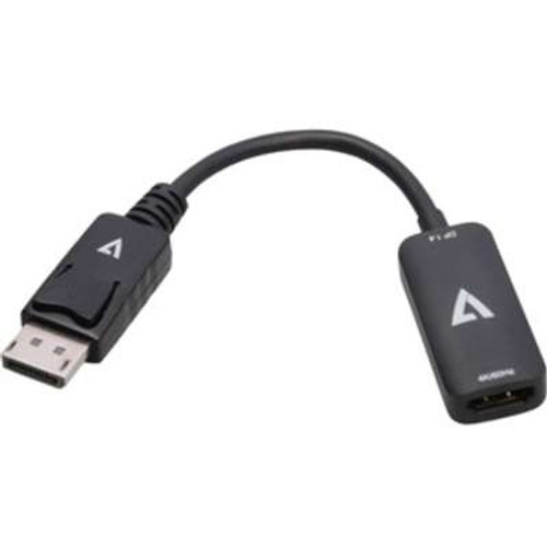 V7 DisplayPort 1.4 Male to HDMI 2.0 Female Adapter 4K UHD Black - DisplayPort/HD