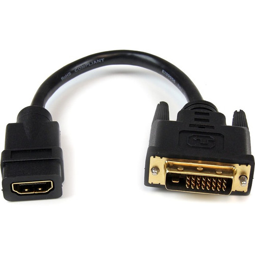 StarTech.com 8in HDMI�&reg; to DVI-D Video Cable Adapter - HDMI Female to DVI Ma