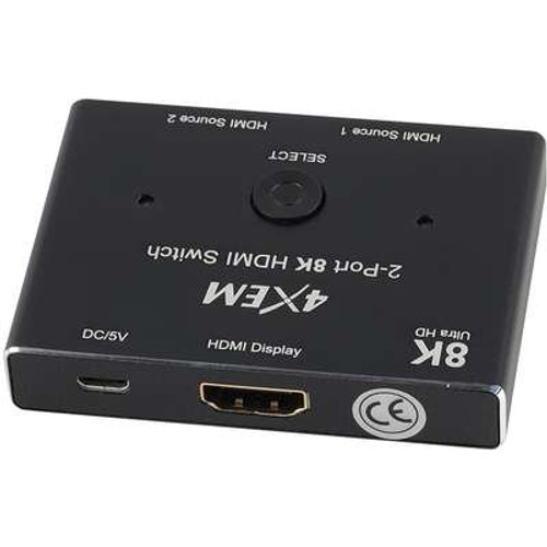 4XEM 8K 2-Port HDMI Switch - 1 Pack - 3 x HDMI 2.1 Digital Audio/Video - Female