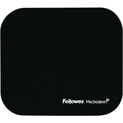 Fellowes Microban&reg; Mouse Pad - Black - 8" x 9" x 0.13" Dimension - Black - R