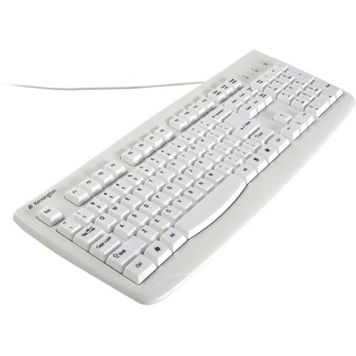 Kensington K64406US Washable USB/PS2 Keyboard - USB, PS/2 - 104 Keys - White - E