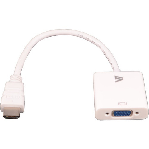 V7 White Video Adapter HDMI Male to VGA Female - 3.94" HDMI/VGA Video Cable for